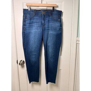 Democracy "AB" Solution Women's Frayed Ankle Blue Jeans Size 14